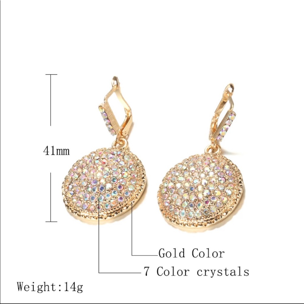 New Big Colorful Crystal Drop Earrings - Picture 7 of 8